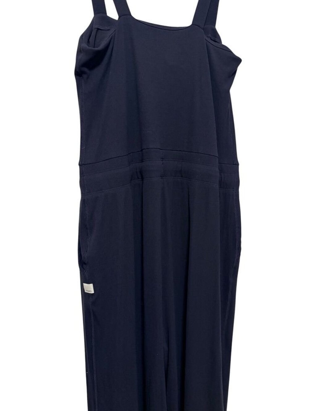 Vuori Pose Ribbed Jumpsuit XL Black Athleisure Casual Drawstring Wide Leg EUC - Picture 9 of 9